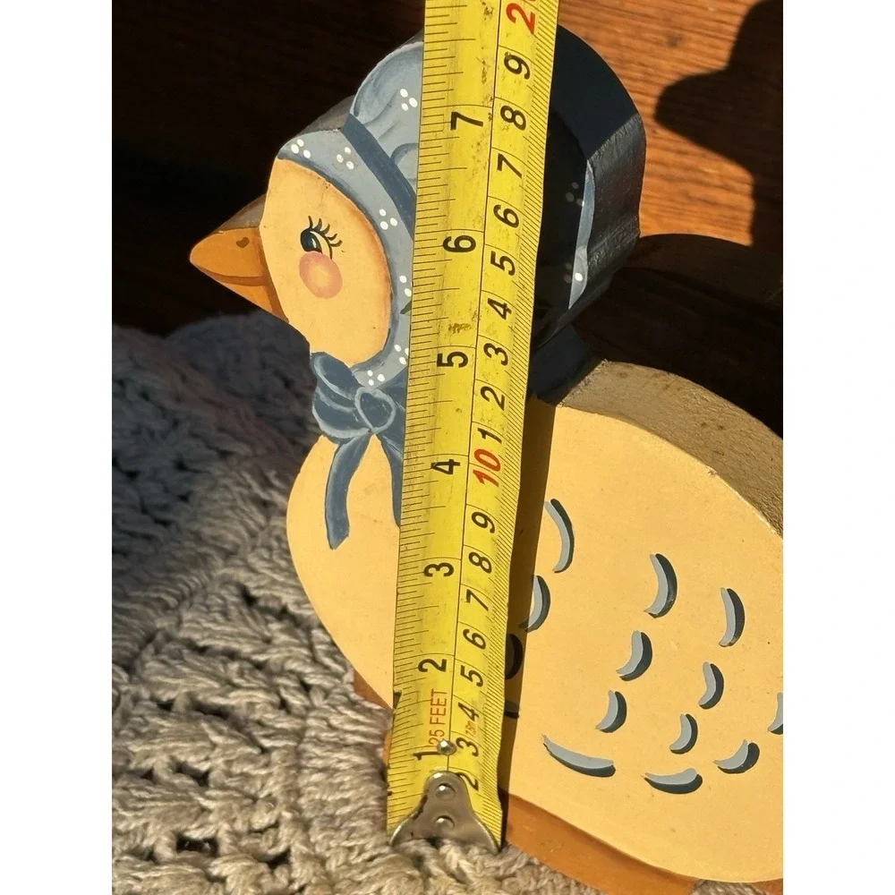 Vintage Wooden Duck Goose Napkin Mail Holder Hand Painted Farmhouse Cottagecore
